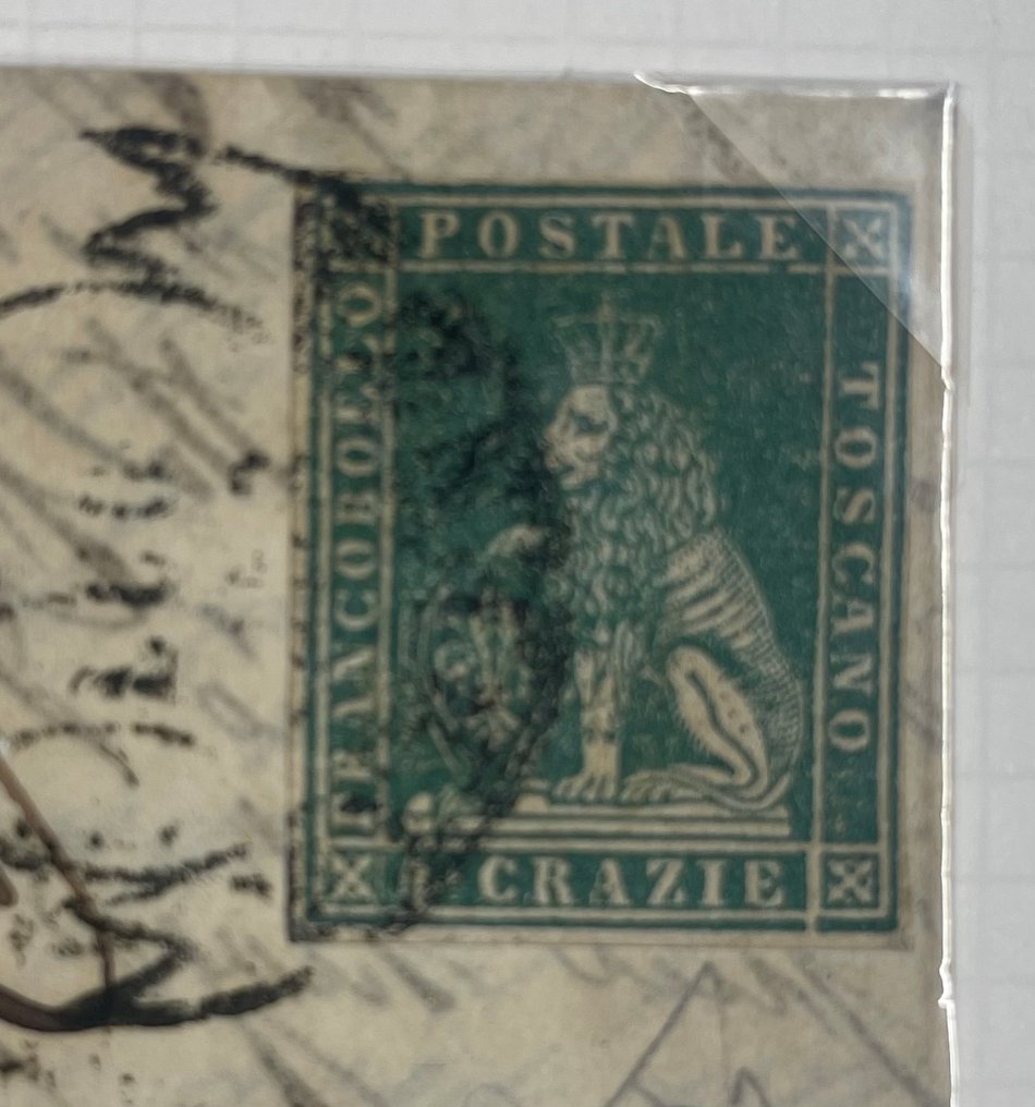 Anciens états italiens - Toscane 1859 - Ancien état du Grand Duché de Toscane, lettre au gouvernement provisoire avec 4 Crazie de Florence - Sassone n. 14 #3.2