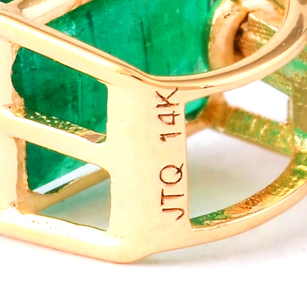 沒有保留價 - 墜飾 - 14 克拉 黃金 - 5.06ct. tw. 祖母綠 - 藍寶石 #4.3