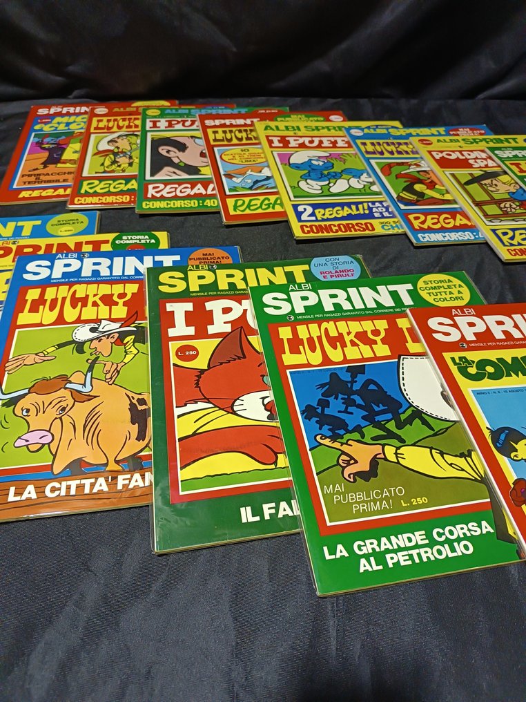 Serie miste - Serie Completa 19 Albi Sprint – I Puffi, Lucky Luke, Poldino, L’Ombra – Anni ’70/’80 - 19 comics collection #2.1