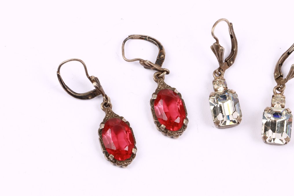 No reserve price - Earrings Silver - two pairs 1930 #1.0