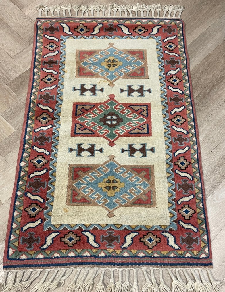 Caucasian Kazak - hand-knotted - wool - new - Turkey - colorful rug - cleaned - Carpet - 130 cm - 82 cm #1.0