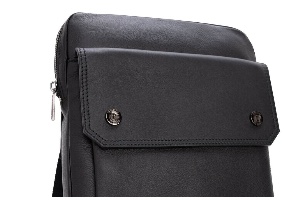 Testoni Bologna RRP 590€ Black Calf Clutch Bag with Shoulder Strap + Tablet Case - Borsa a tracolla #4.3
