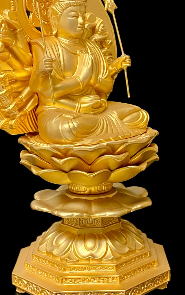  日本佛像 - 镀金青铜 - 日本手工制作 - 1970-1980 - 一千 Hands Buddhastiva  #2.1