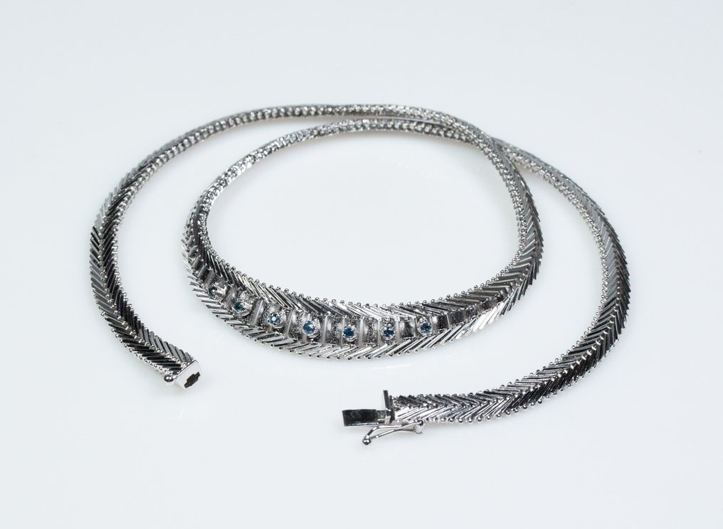 Sem preço de reserva - Colar - 835 Silber - 0,20 ct Saphire #1.0