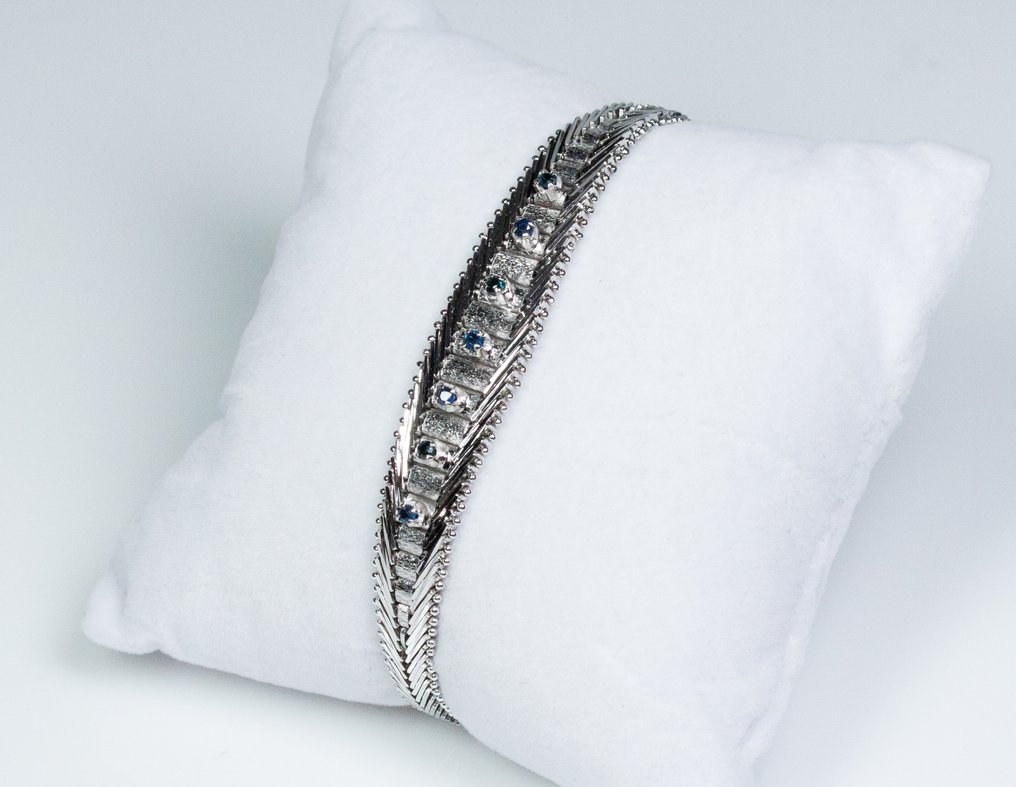 χωρίς τιμή ασφαλείας - Βραχιόλι 835 ασήμι - 0,20 καράτια σάπιρ #1.0