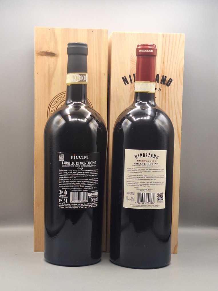 2019 Piccini Brunello Di Montalcino & 2022 Nipozzano - Chianti - 2 Magnums (1.5L) #1.0