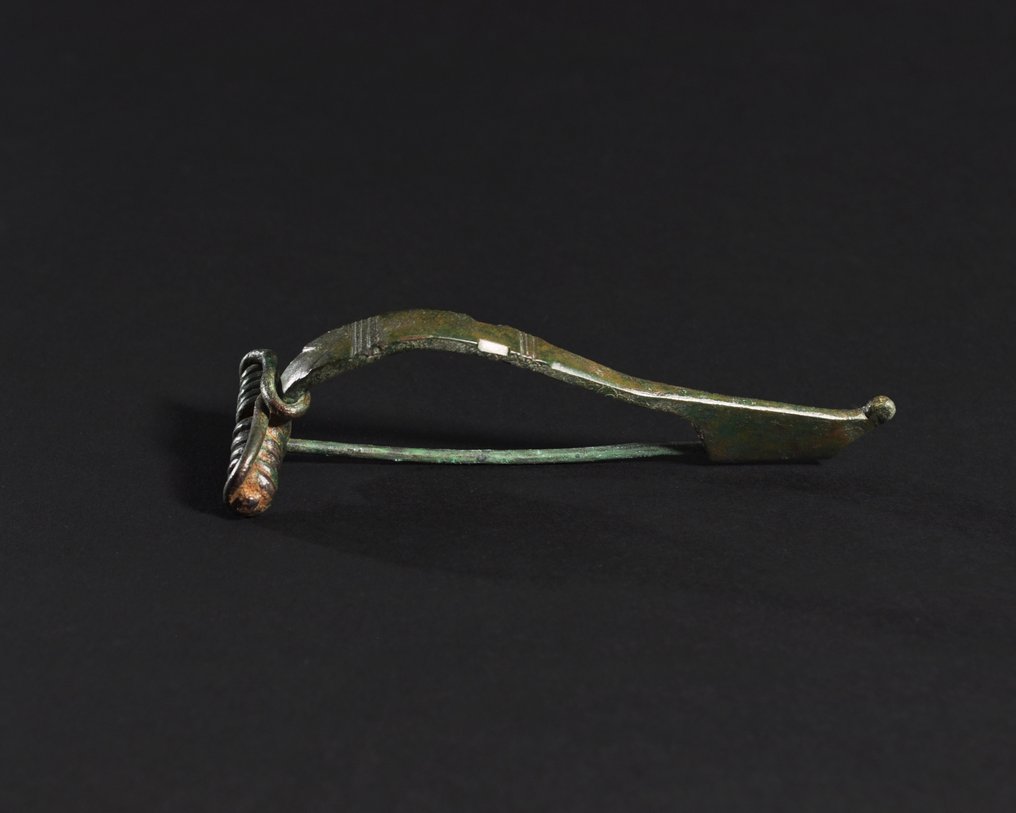 Ancient Roman Bronze Fibula - 10.8 cm #1.0