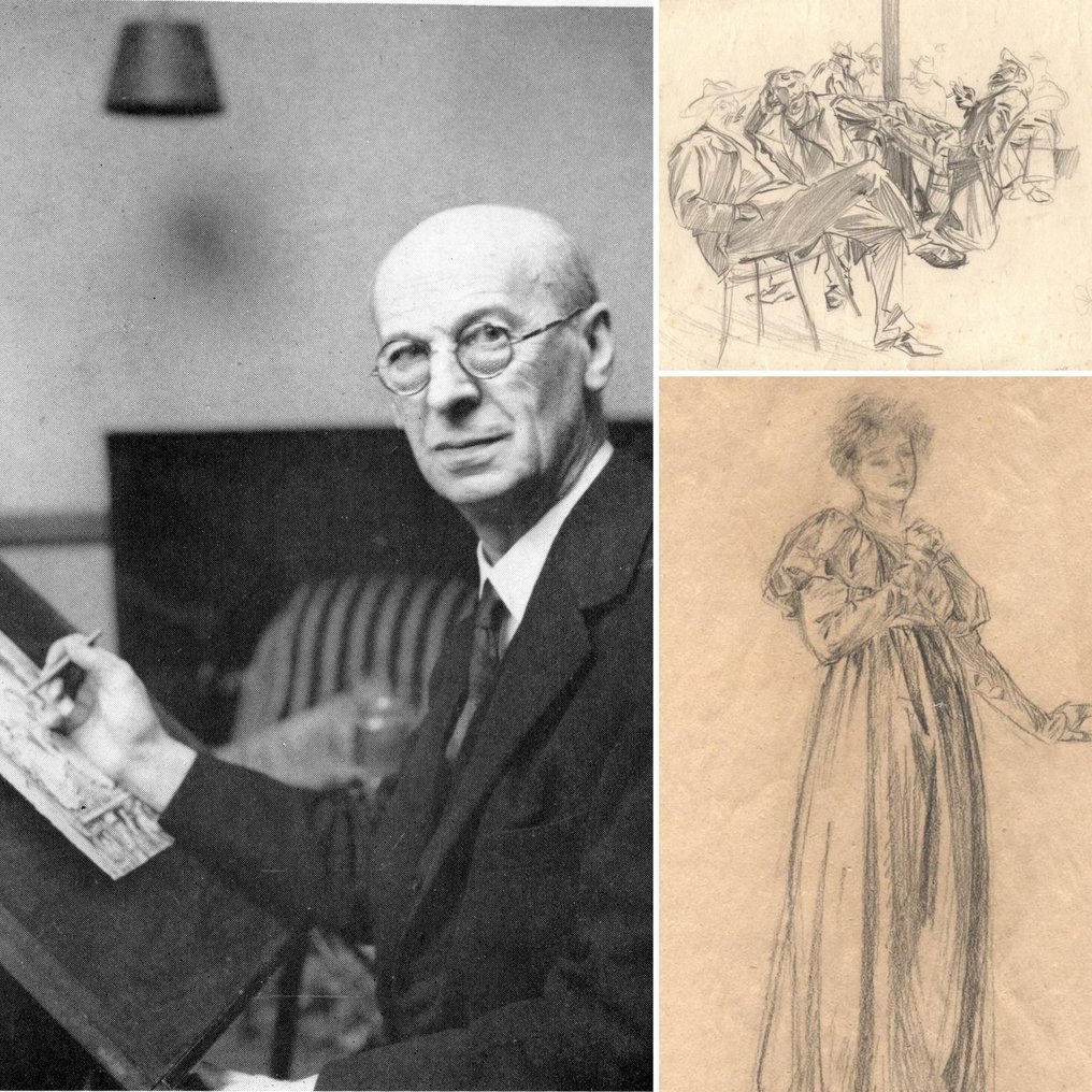 Arthur Rackham (1867-1939, Illustrator) - Collection of 8 Original Early Sketches by Arthur Rackham - 1896 #1.0