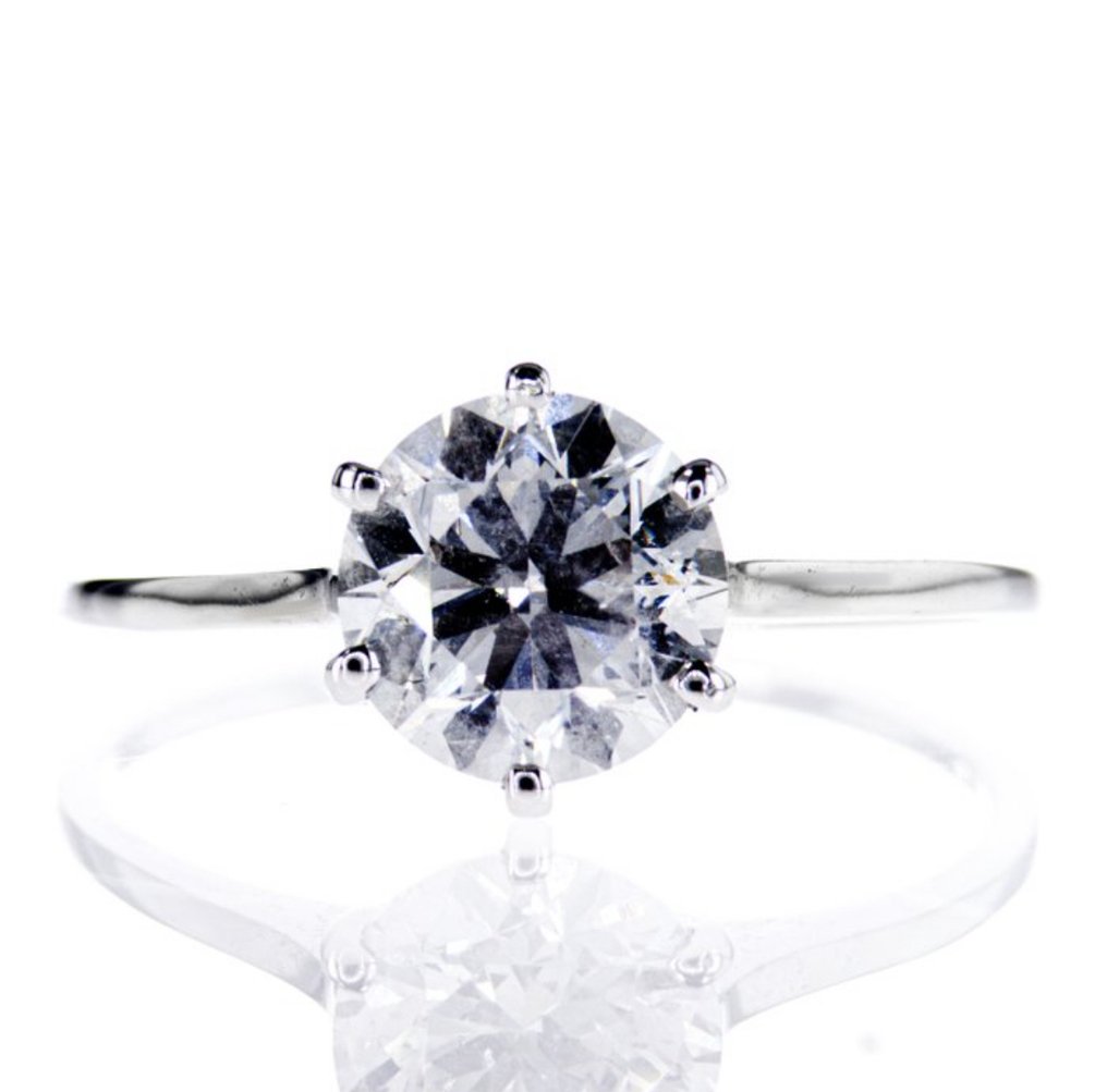 1 pcs 钻石 (天然) - 1.66 ct - 圆形 - D (无色) - SI2 微内含二级 - 以色列宝石中心(G.C.I.) #1.0