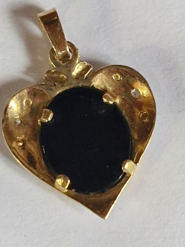 Sans prix de réserve - Camée - 18 carats Or jaune, Or blanc Diamant (Naturelle) - Camée sur agate (bleu) #4.3