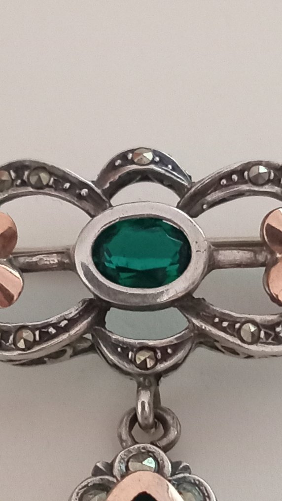 Ei pohjahintaa - Rintaneula - 19,2 ka Keltakulta - Art Deco Brooch #1.0
