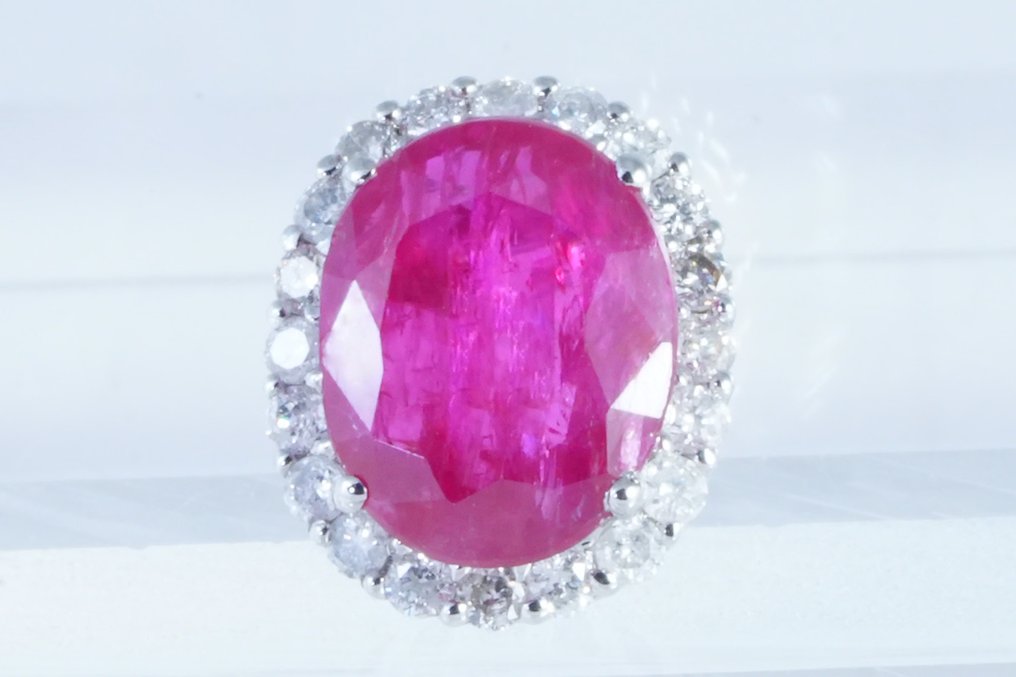 Ingen mindstepris - Vedhæng Platin -  1.51ct. tw. Rubin - Diamant #1.0