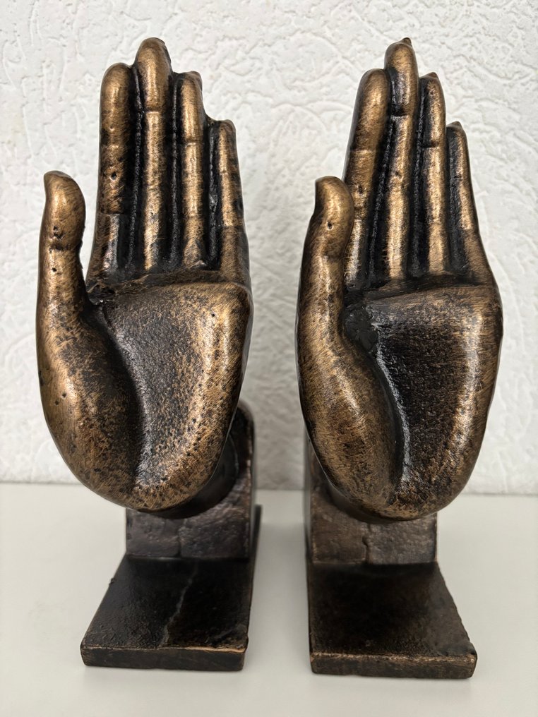 Sculpture, Set hand-shaped bookends - 23 cm - Fonte #1.0