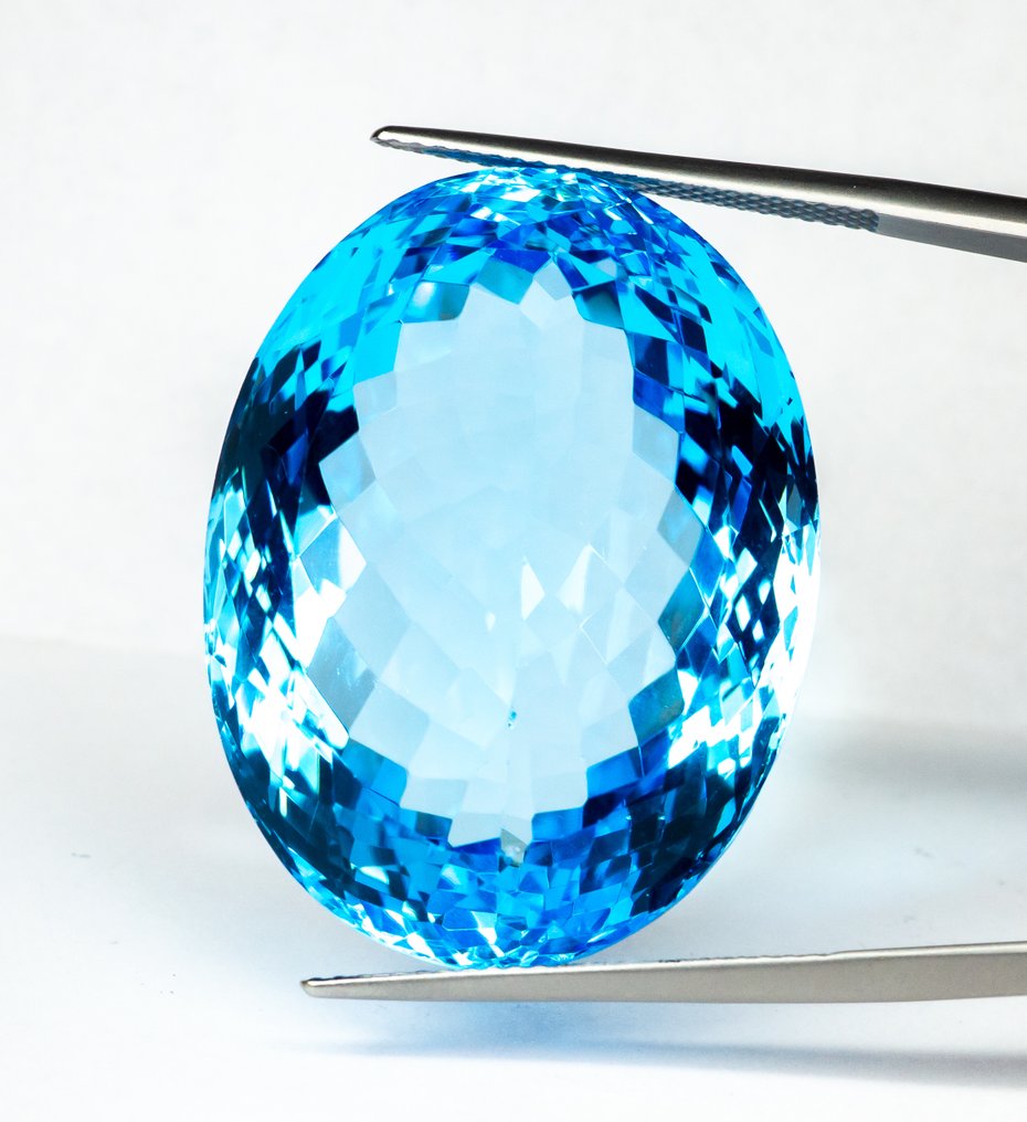 χωρίς τιμή ασφαλείας Τοπάζιο  - 87.21 ct - Gem Report Antwerp (GRA) - Έντονο 'Swiss' Μπλε #1.0