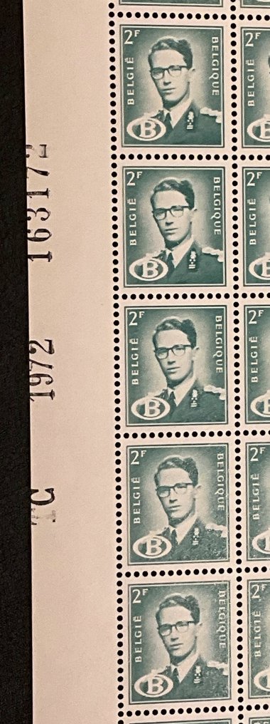 Belgique 1954 - Timbre d'entreprise de type 'Marchand' - 2fr Bleu-vert en feuille complète de 150 - OBP S59 #1.0