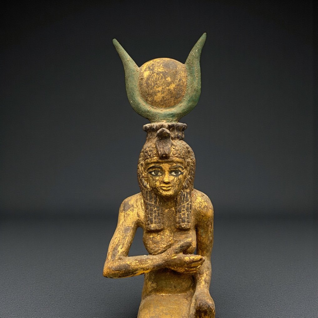 Replica of ancient Egyptian Wooden Statue Seated Goddess Isis  - Museum Quality #4.3