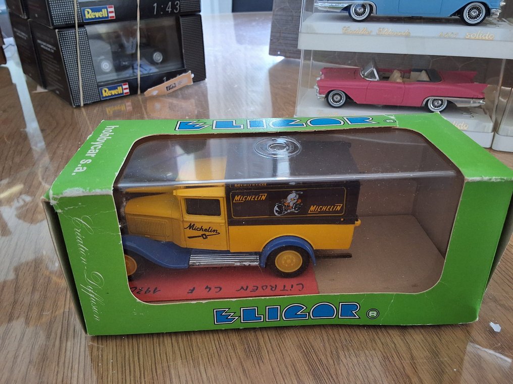 Solido, Elicor 1:43 - Model car (6) - Cadillac Eldorado; Cadillac Biarritz Cabriolet; Hispano Suiza; Citroën C4F Michelin (box van); - Scale 1:43 #2.1