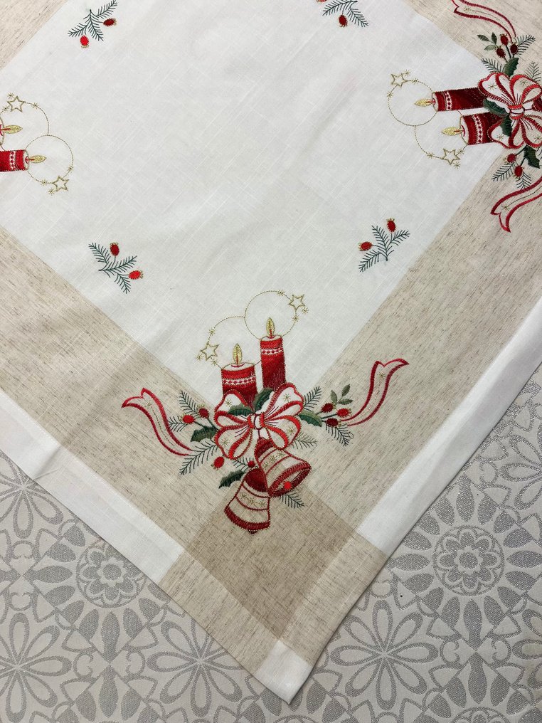 Διακοσμητικό - Υπέροχη χριστουγεννιάτικη διακόσμηση τραπεζιού. - Βαμβάκι #4.3