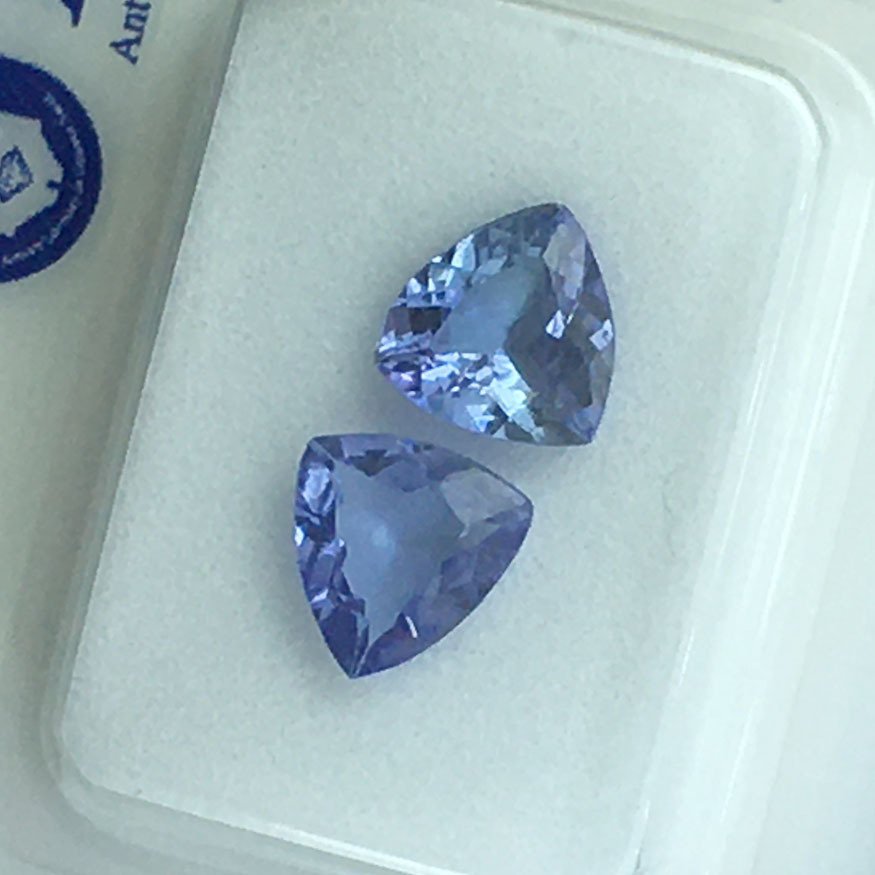 没有保留价 - 2 pcs  紫色 坦桑石  - 1.50 ct - 安特卫普宝石检测实验室（ALGT） - 坦桑尼亚坦桑石 #4.3