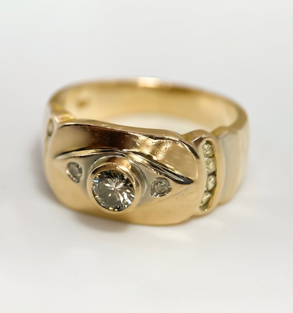 Sormus - 18 kt. Keltakulta Timantti (Luonnonvärinen) - 0,25 ct luonnollinen timantti #1.0