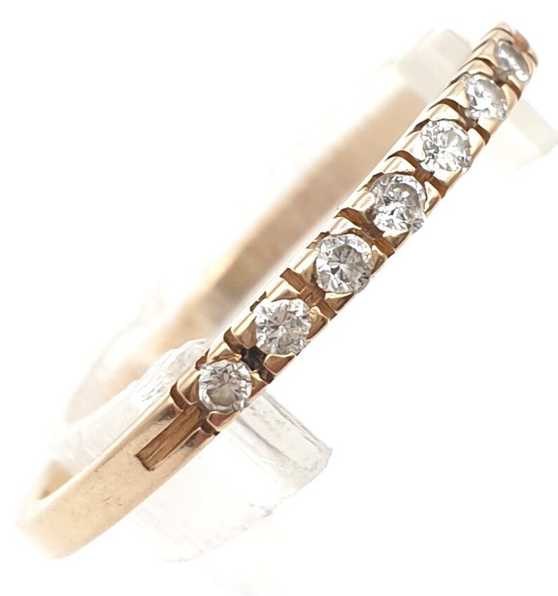 戒指 - 18 克拉 玫瑰金 - 0.04ct. tw. - 鉆石 #1.0