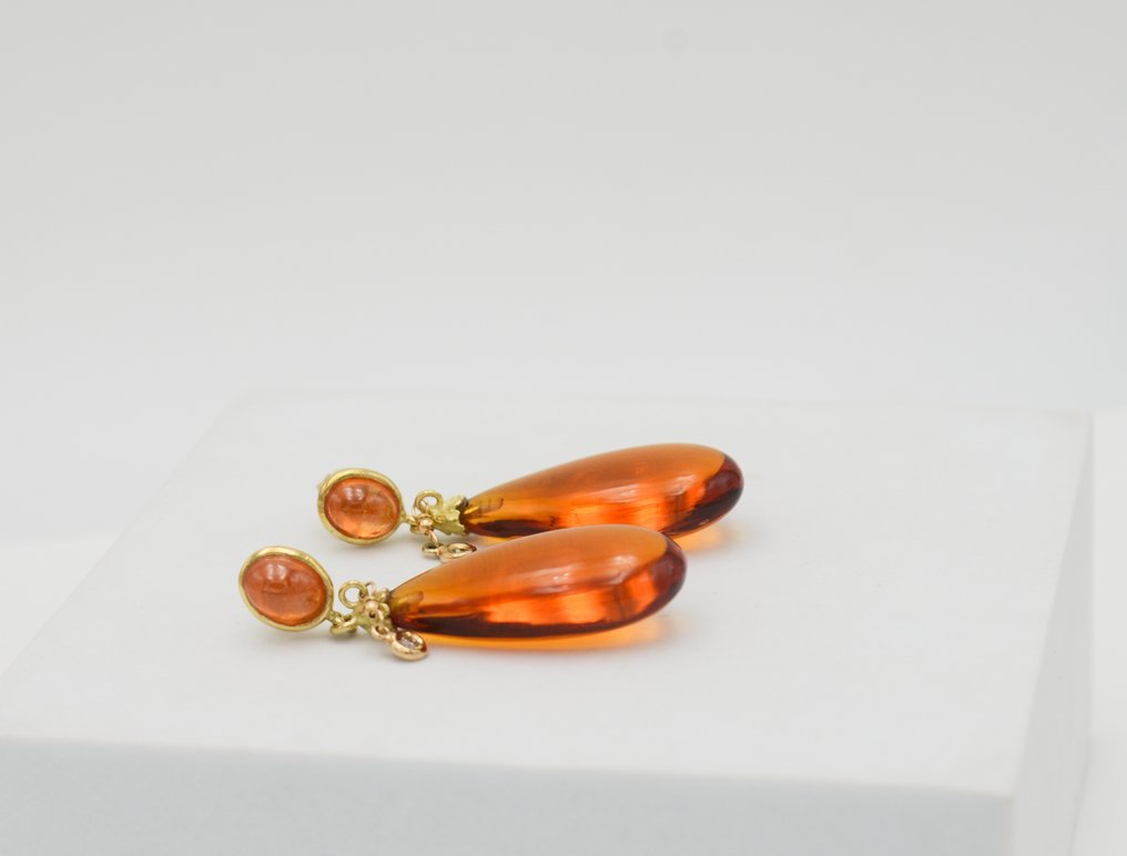 Κολιέ με μενταγιόν - 18 καράτια Κίτρινο χρυσό Χαλαζίας - Καρνεόλη #1.0