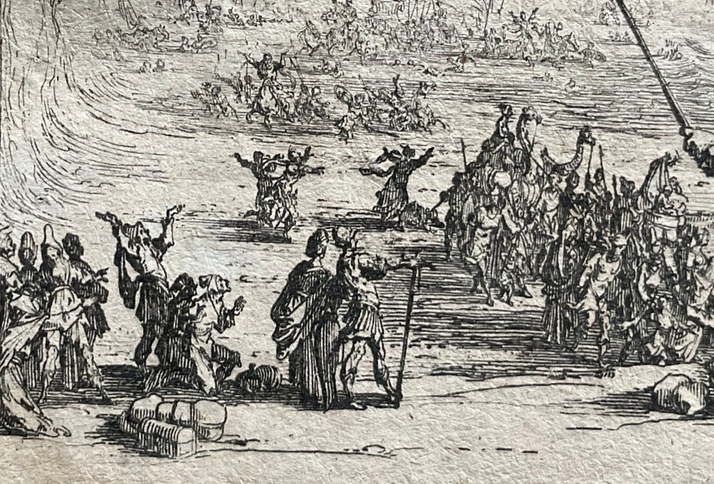 Jacques Callot (1592-1635) - "Traversata del Mar Rosso"- Originale rara #3.2