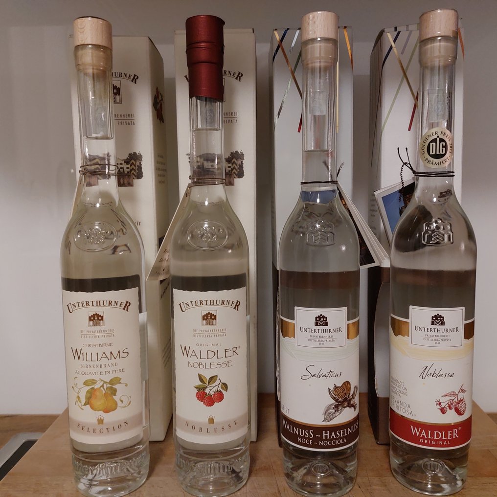 Unterthurner - Williamsbrand, Waldler Himbeer & Walnuss Haselnuss - b. 2000s - 0,5 L - 4 botellas #1.0