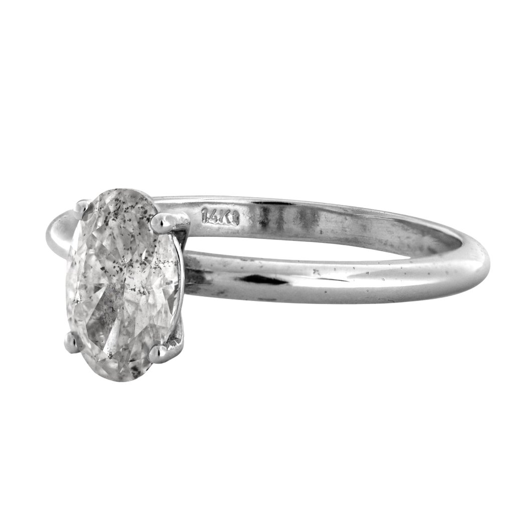 Zonder minimumprijs - Ring - 14 karaat Witgoud - 1.06ct. tw. Diamant (Natuurlijk) #3.2