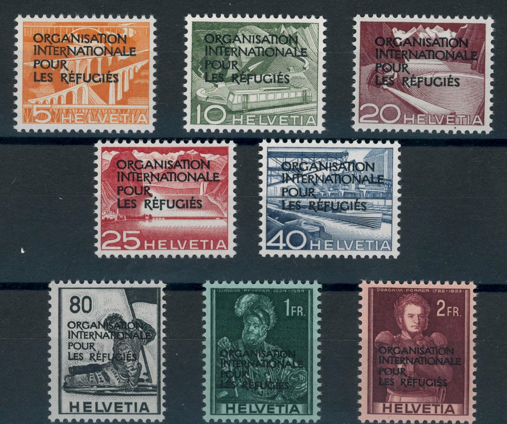Schweiz 1950 - Schweiz Internationale Organisation - IRO - tadellose, postfrische, komplette Ausgabe IRO Mi.Nr. 1 bis 8 #1.0