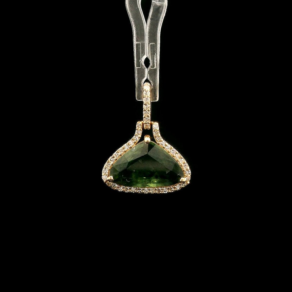 Ei pohjahintaa - Riipus - 14 kt. Keltakulta - 2.25ct. tw. Safiiri - Timantti #4.3