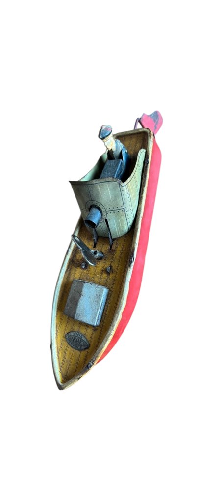 Vebe - Τσίγκινο παιχνίδι - Lancha a motor de hojalata con llave - 1930-1940 - Γαλλία #1.0