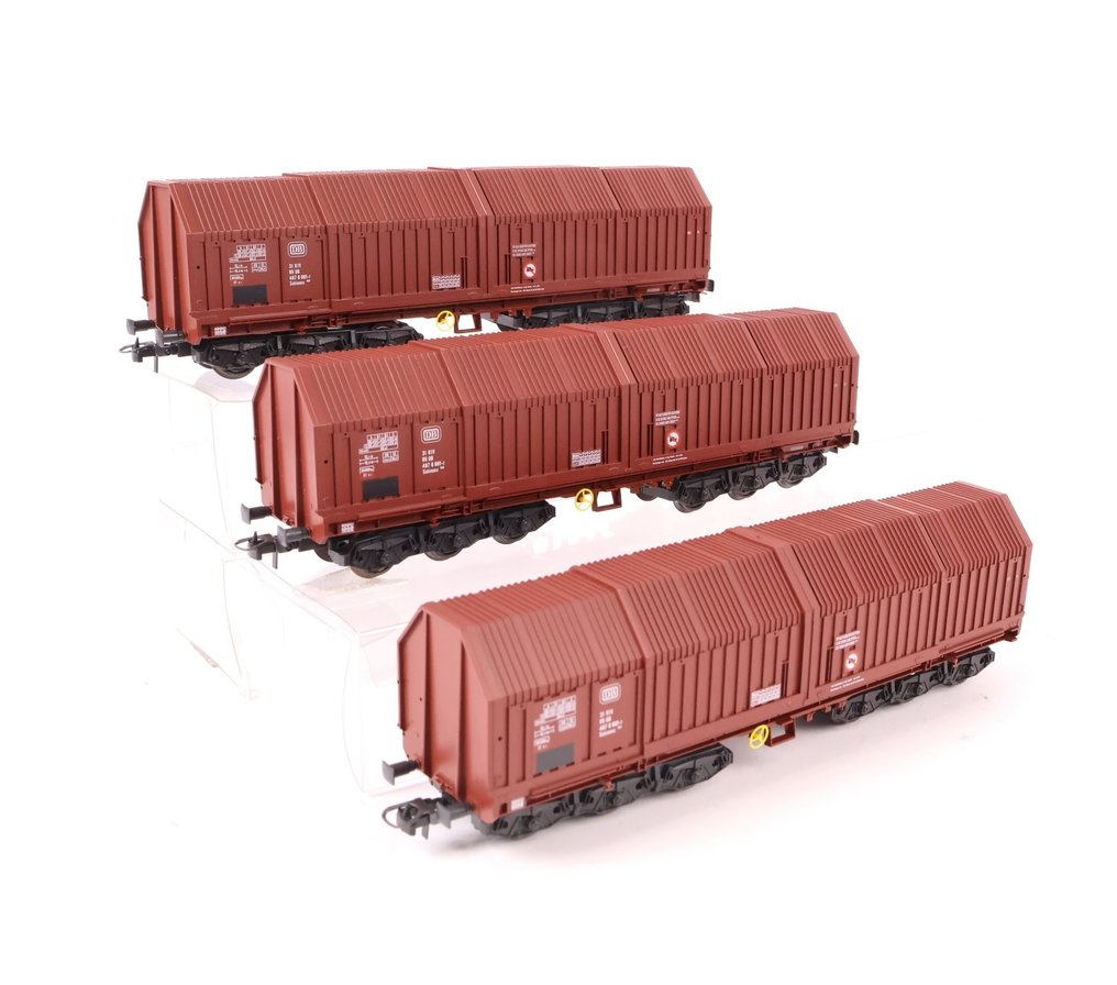 Roco H0 - 4394A - Carrozza merci di modellini di treni (3) - Tre carrelli a parete scorrevole - DB #1.0