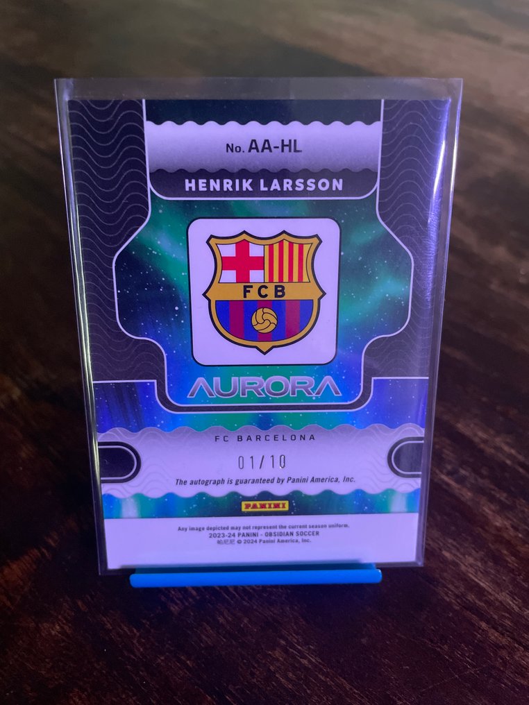 2023/24 Panini Obsidian Henrik Larsson 01/10 簽名卡, 序號卡, 限量版 Card - 狀況優良(EX) #1.0