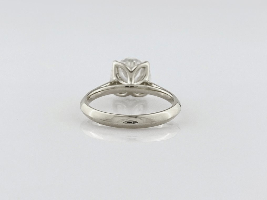 Sormus - 14 kt. Valkokulta - 3.06ct. tw. Timantti (Laboratoriossa kasvatettu) #1.0