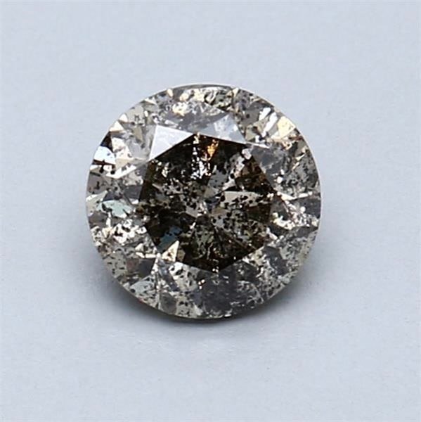 Senza prezzo di riserva - 1 pcs Diamante  (Colorato naturale)  - 0.70 ct - Rotondo - Fancy light Giallo Marrone - I2 - International Gemological Institute (IGI) #1.0