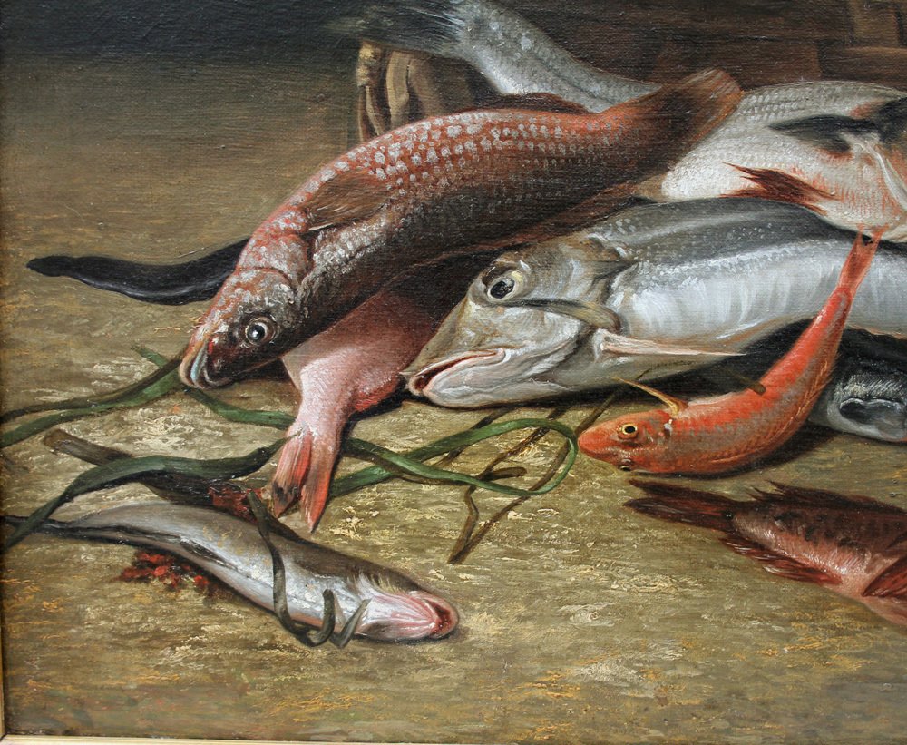 Adolphe Jourdan (1825-1889) - Still life with sea fishes #4.3