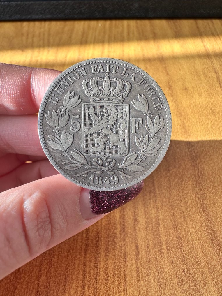 比利時. 利奧波德一世. 5 Franchi 1849  (沒有保留價) #1.0