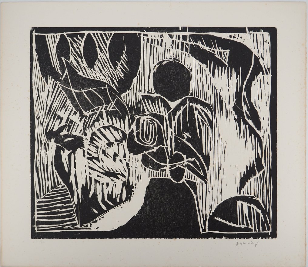 Pierre Alechinsky (1927) - Fleur surréaliste #1.0