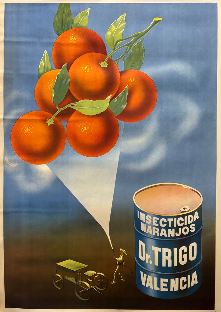 Anonymous - Litho - Cartel Publicidad, Insecticida Naranjos Dr. Trigo - Anni ‘40 #1.0