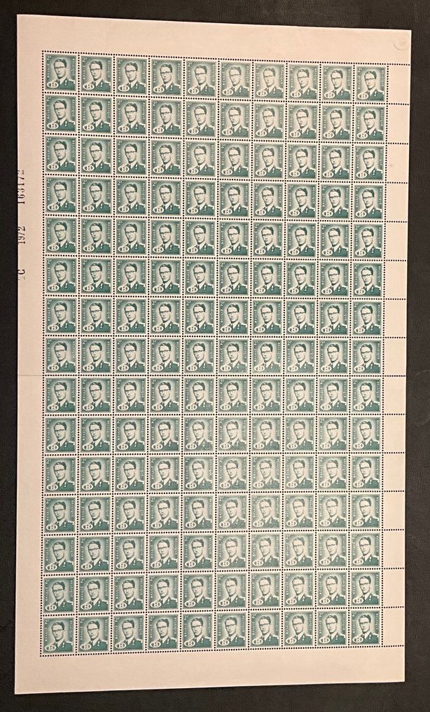Belgique 1954 - Timbre d'entreprise de type 'Marchand' - 2fr Bleu-vert en feuille complète de 150 - OBP S59 #1.0