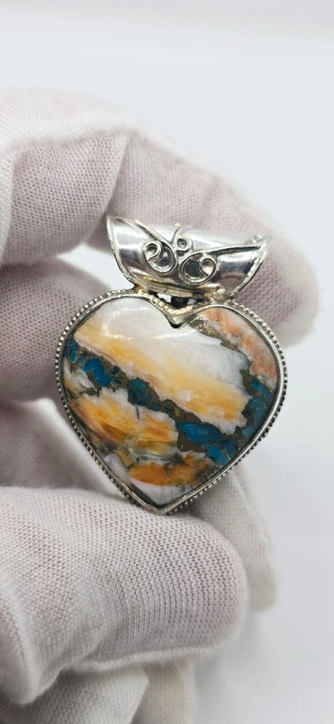 925 Ασήμι - Κρεμαστό με Τουρκουάζ - Μαύρη Μαρίδα - Υψηλή Ποιότητα - Κρεμαστό - Κρεμαστό κόσμημα - Κολιέ με τουρκουάζ #3.2