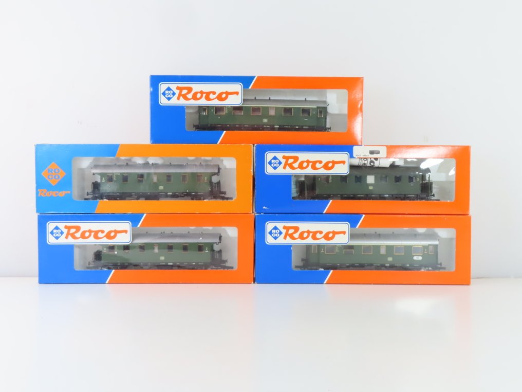 Roco H0 - 4203A/44201/44212/44865 - 模型客運火車 (5) - 5辆 'Donderbus' 乘客车厢，一等舱、二等舱及一/二等混合舱 - DB #1.0