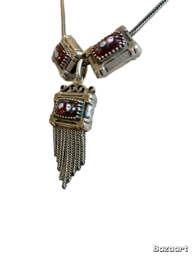 Colier cu pandantiv Argint - Argint - Email - Antic #2.1