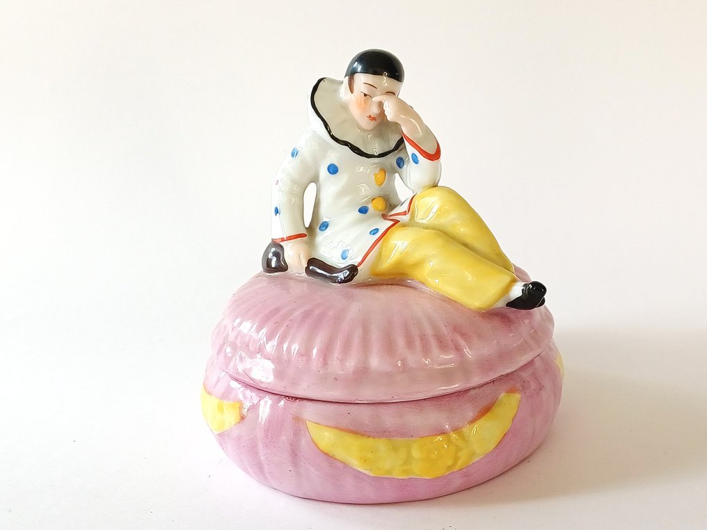 Sitzendorf - Statuetta - pierrot dekselpot - Porcellana #1.0