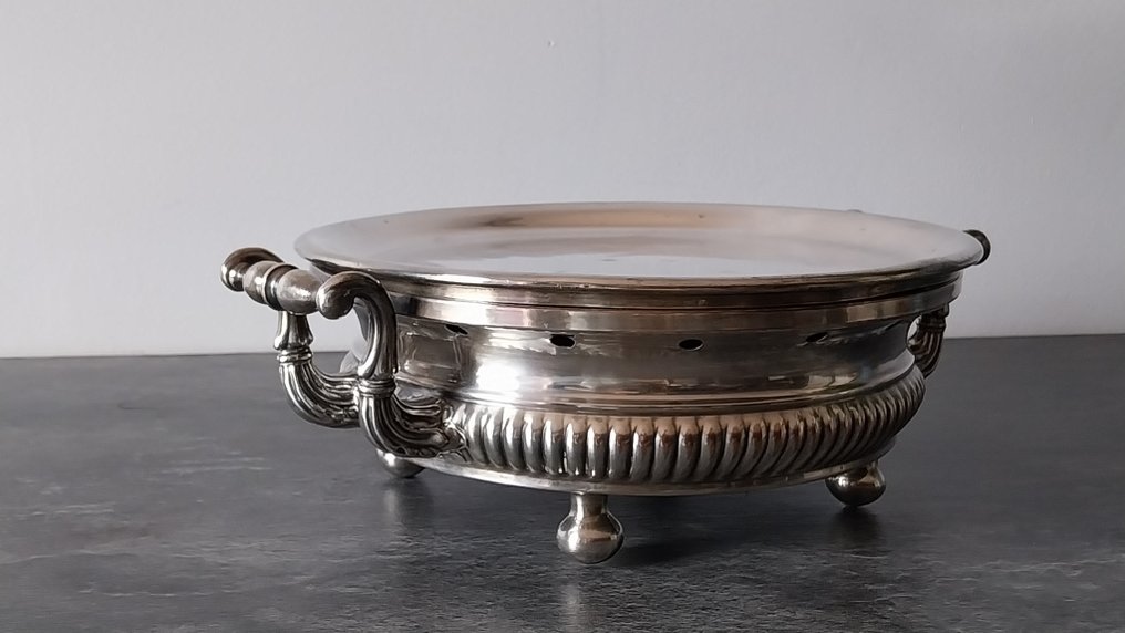 John Sherwood - Serving tray - Model "Whale" - Silverplated - Plate Warmer Rocaille #2.1