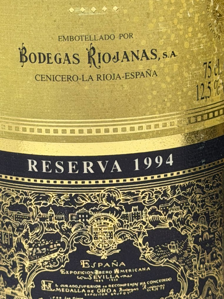 1994 Bodegas Riojanas, Viña Albina - Rioja Reserva - 6 Flasker (0,75 L) #4.3