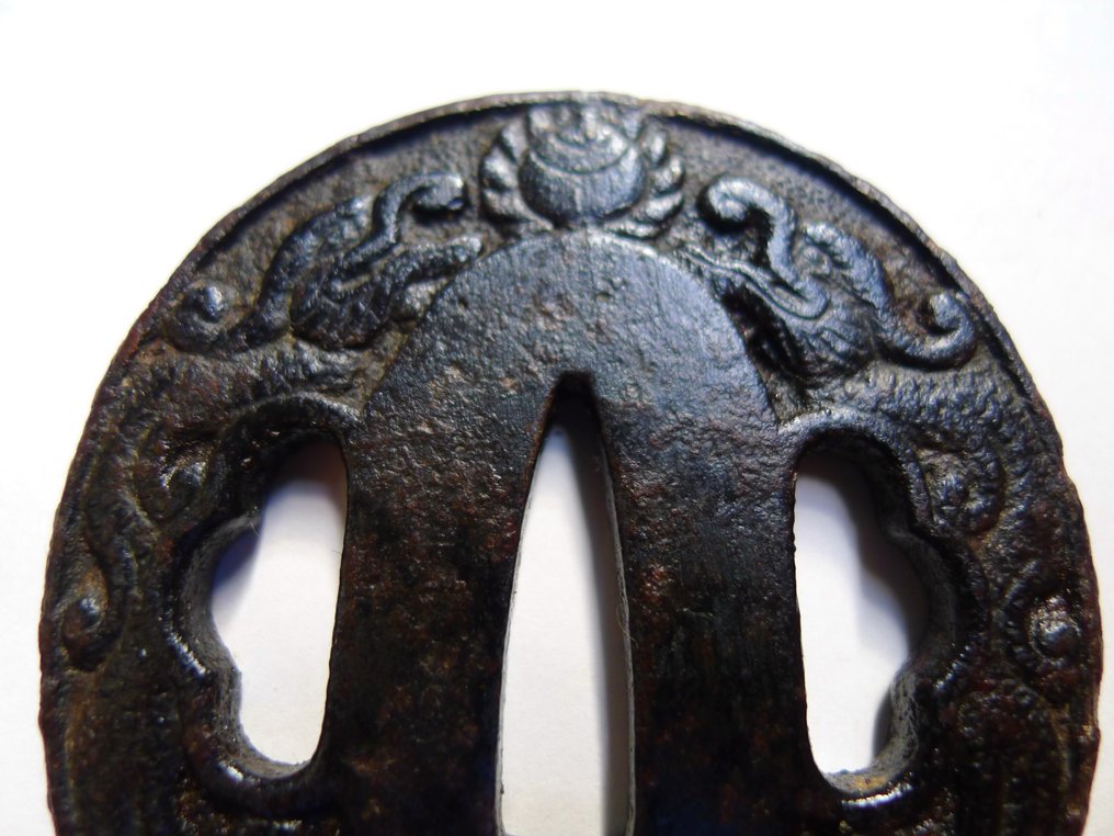 美丽的南蛮大刀龙夫妇图案短刀刀柄 - 日本 - 明治時期（1868-1912） #4.3