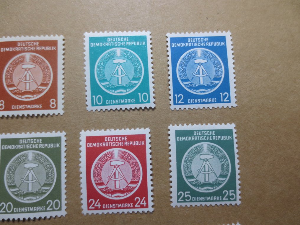 DDR 1954 - Satz Dienstmarken Zirkelmarken komplett postfrisch - Michel 1-17 #2.1