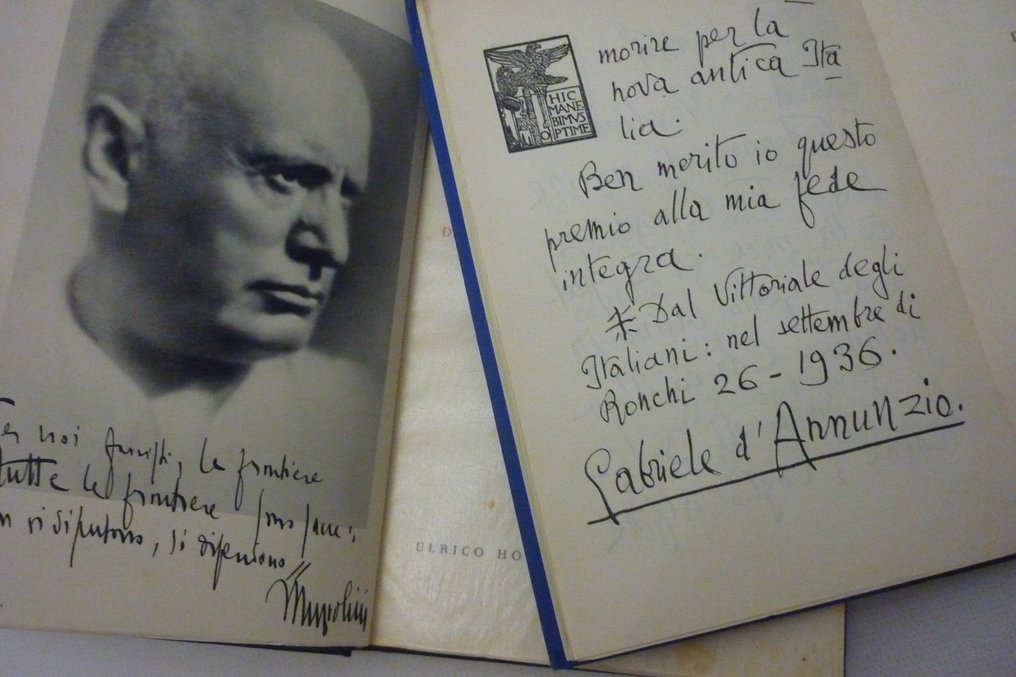Benito Mussolini Scritti e Discorsi - con copia integrale autografo di D'annunzio al Duce: A VISO APERTO per conquista impero fascista - 1936-1937 #1.0